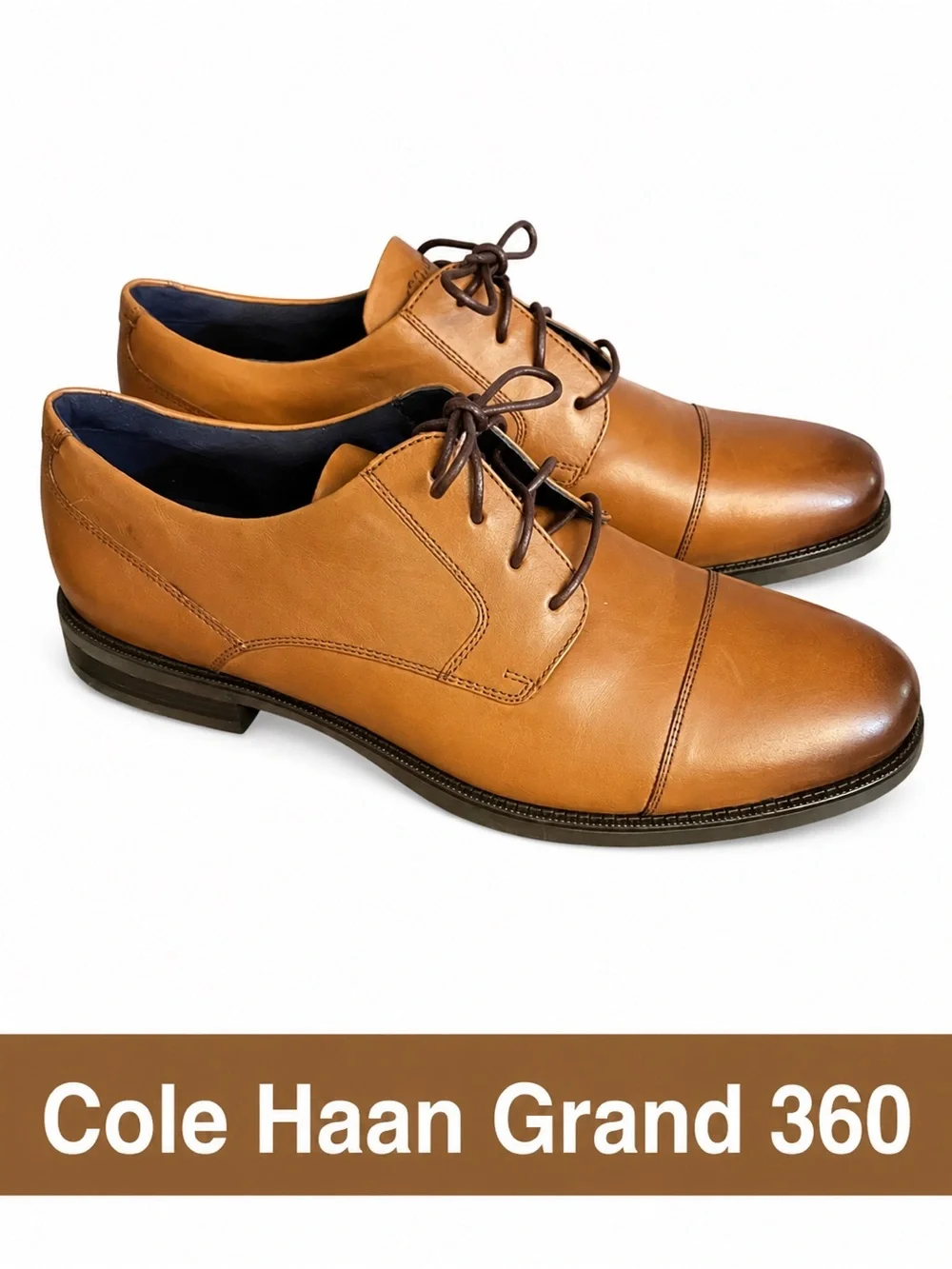 Cole Haan Grand 360 Bedford Tan Leather Derby Oxfords NWT